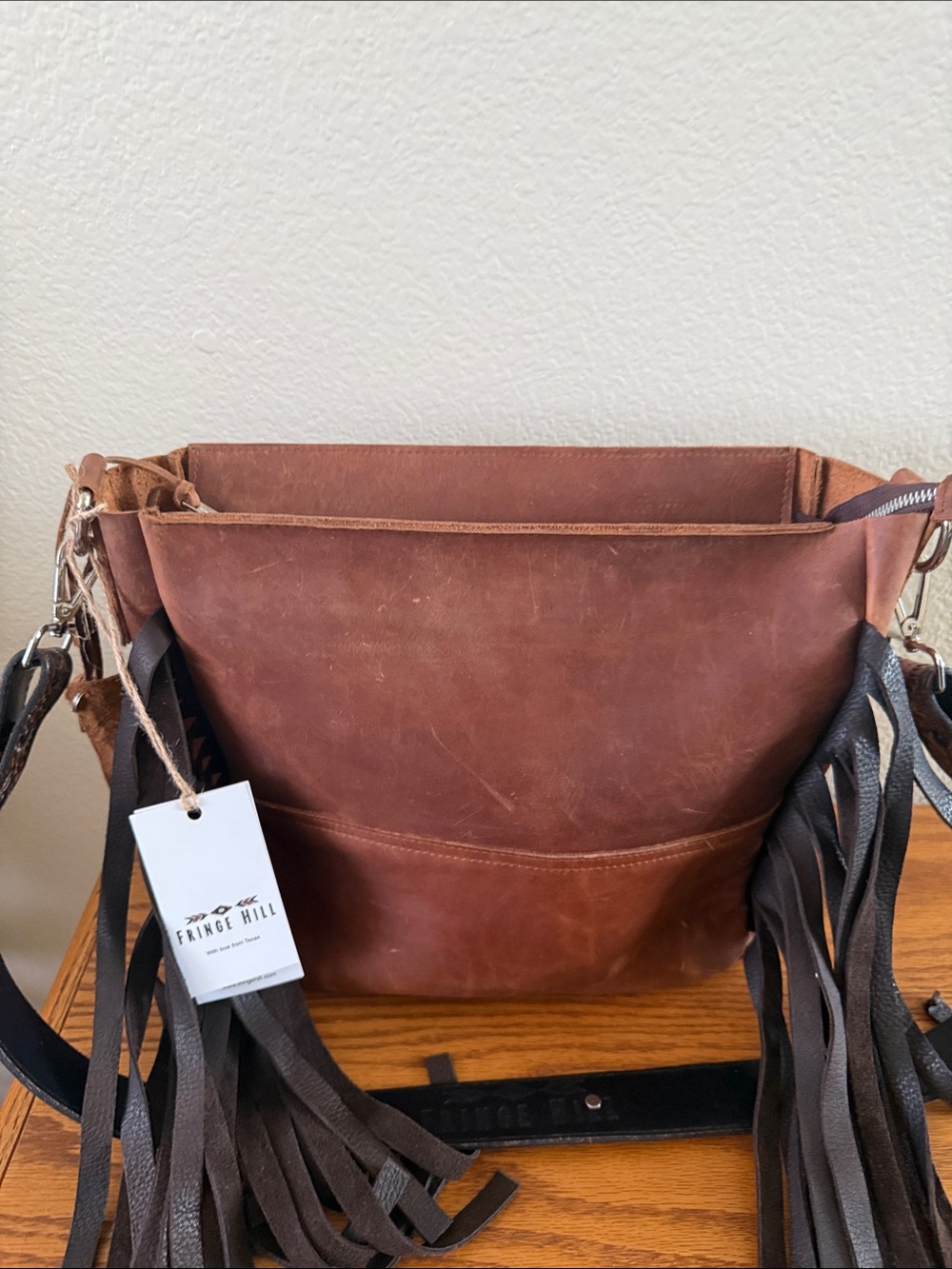 Fringe Hill Leather Bucket Bag